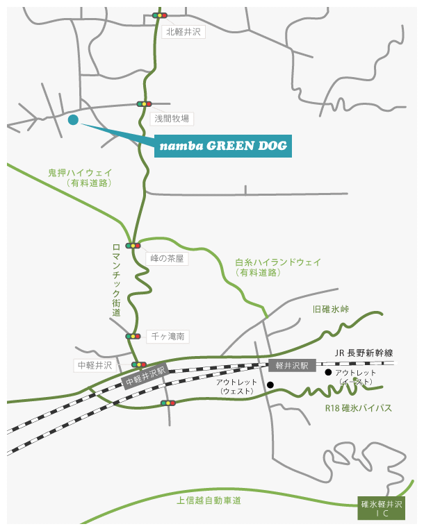 namba GREEN DOG　地図